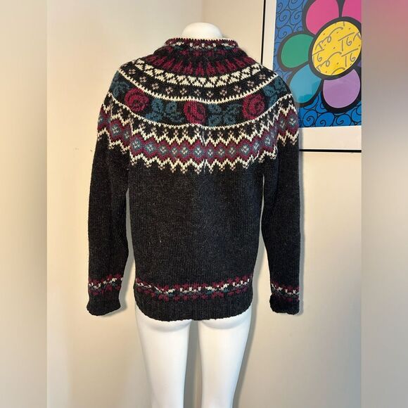 Woolrich women’s Wool Fair Isle Vintage Cardigan Size M - Picture 8 of 9